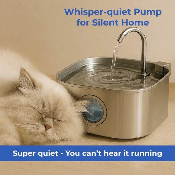 Aguas™ - Silent Stainless Fountain Encouraging Natural Drinking