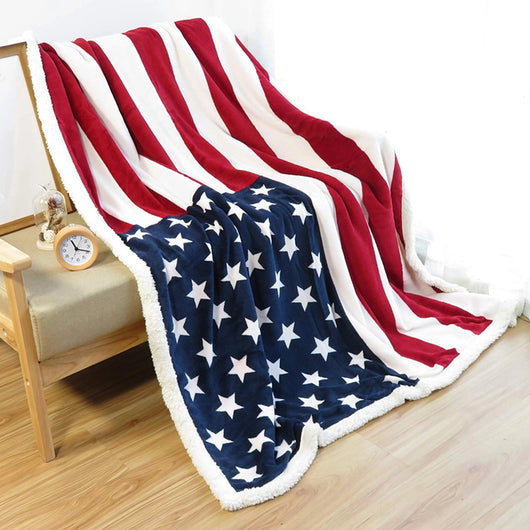 Harbor™ - Soft Stars-and-Stripes Throw for Couch and Camp
