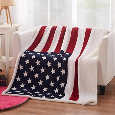 Harbor™ - Soft Stars-and-Stripes Throw for Couch and Camp