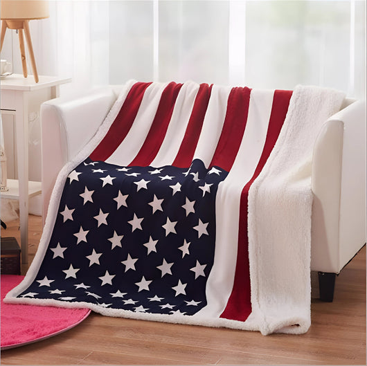 Harbor™ - Soft Stars-and-Stripes Throw for Couch and Camp