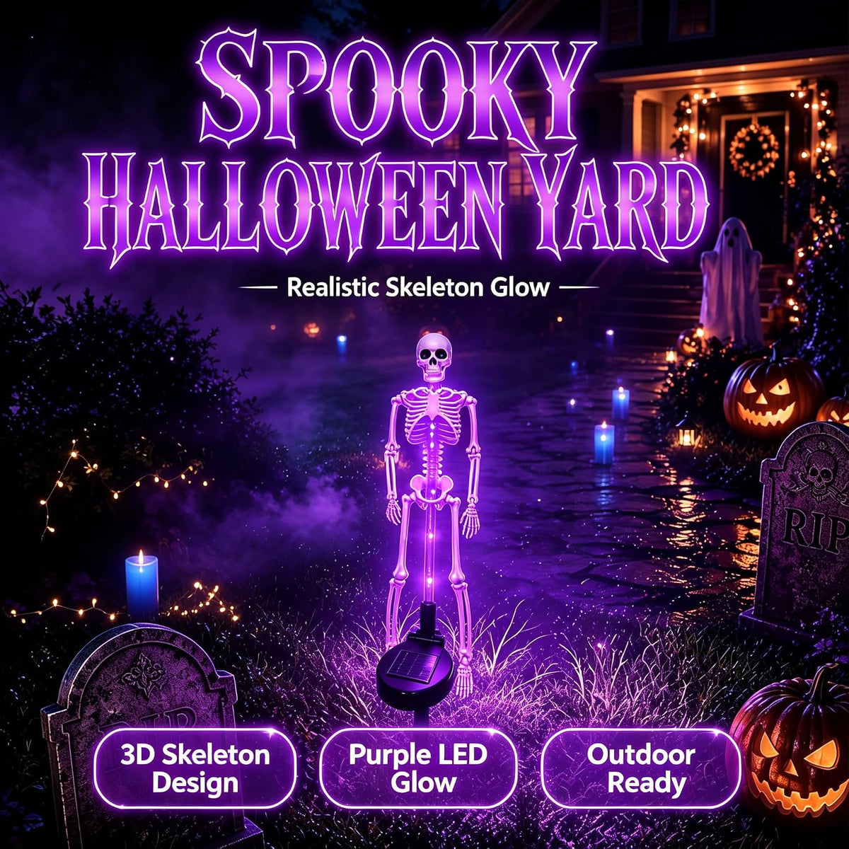Noctis™ - Dual Solar Skeleton Stakes for Garden Glow