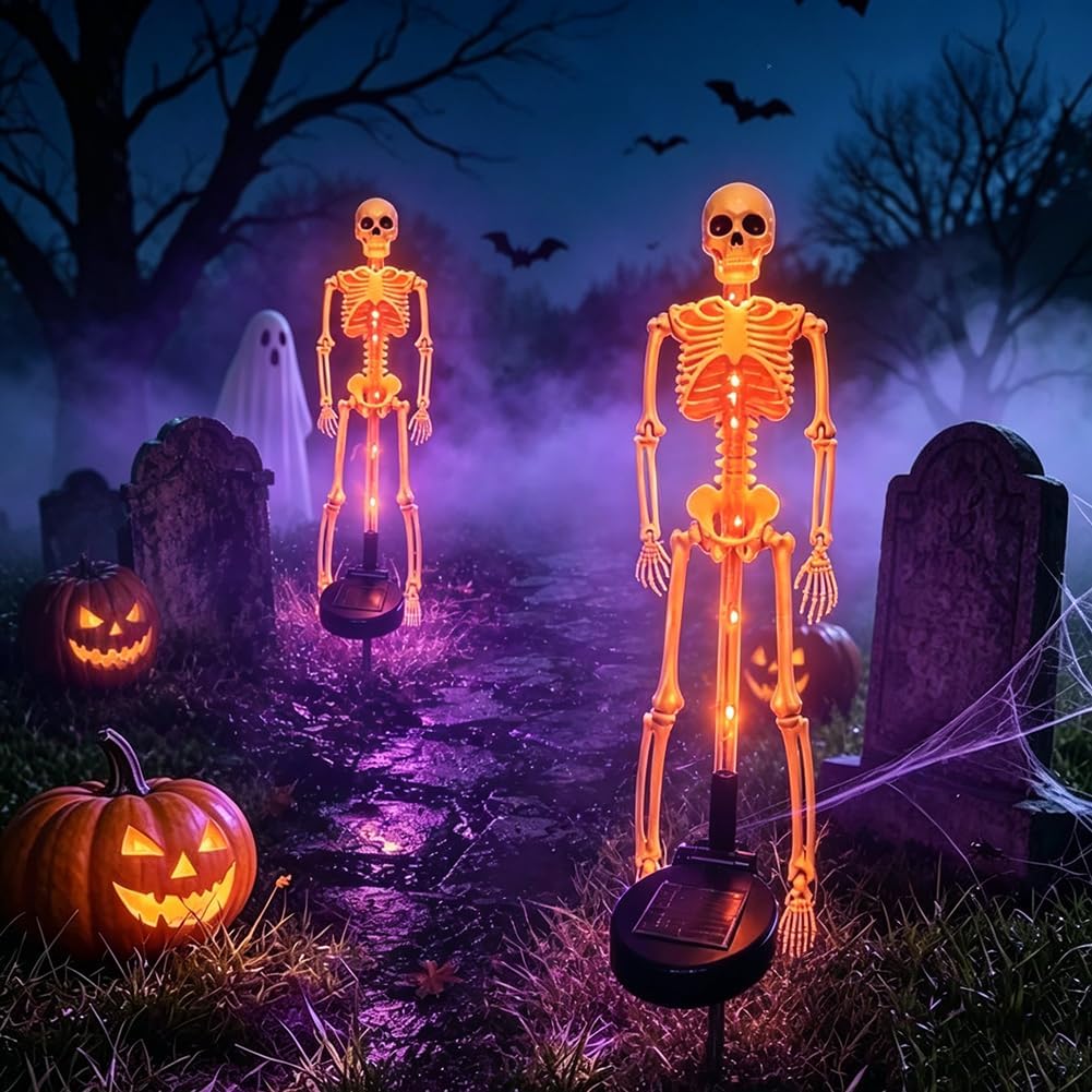 Noctis™ - Dual Solar Skeleton Stakes for Garden Glow