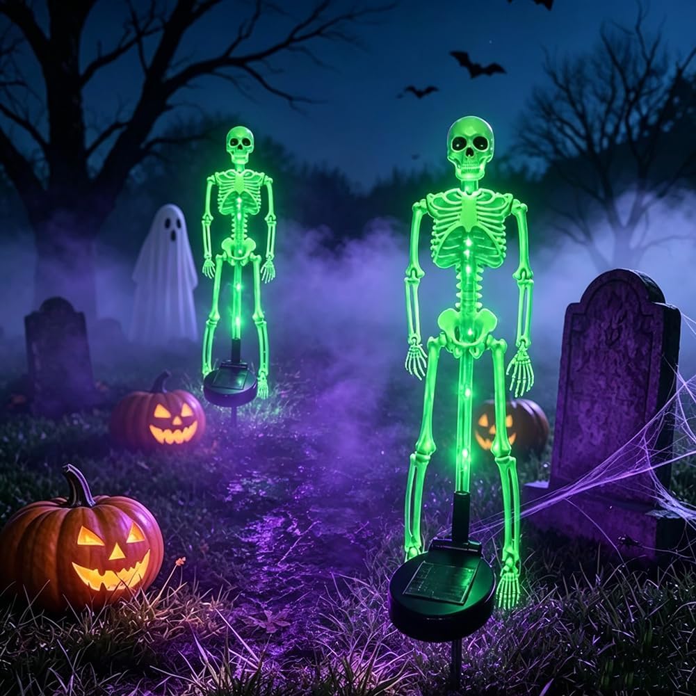 Noctis™ - Dual Solar Skeleton Stakes for Garden Glow