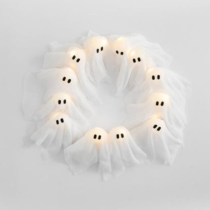 Wispra™ - Illuminated Ghost Wreath for Doors & Windows