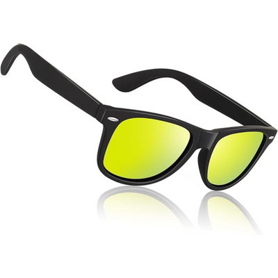 Matte Black Frame | Golden Mirrored Lens